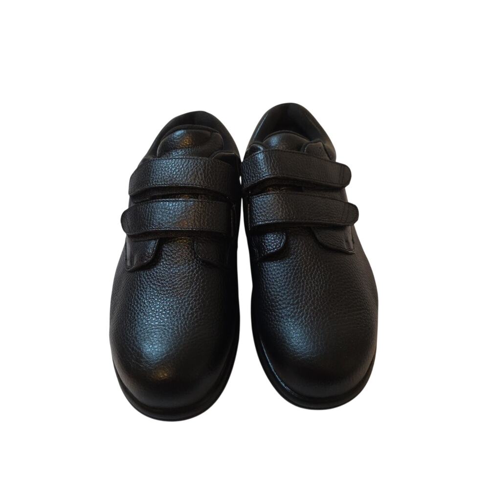 P. W. Minor Mens 13 3w Black Pebbled Leather Double Strap Comfort Shoes